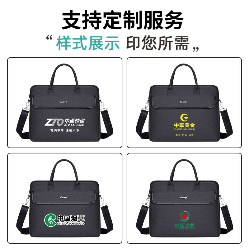 Large capacity men's tote bag document bag shoulder strap business file waterproof briefcase canvas briefcase portfolio