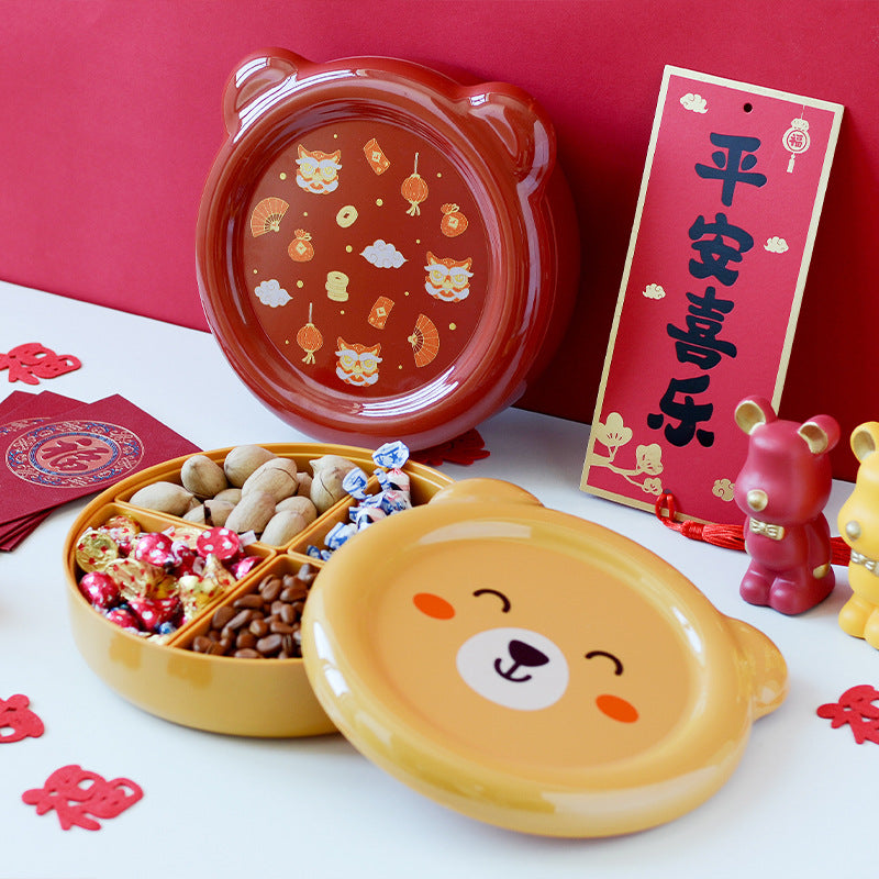 Creative and simple dried fruit box Internet celebrity household grid candy box fruit plate Chinese New Year fruit box living room snack storage box