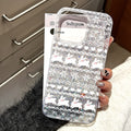 Suitable for iphone16promax silver lace bunny mobile phone case apple 17 all-inclusive anti-fall glitter glue case