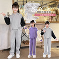 Girls' spring/autumn outfit set,  new korean style, trendy hooded sweatshirt and casual two-piece set for mid-to-large children