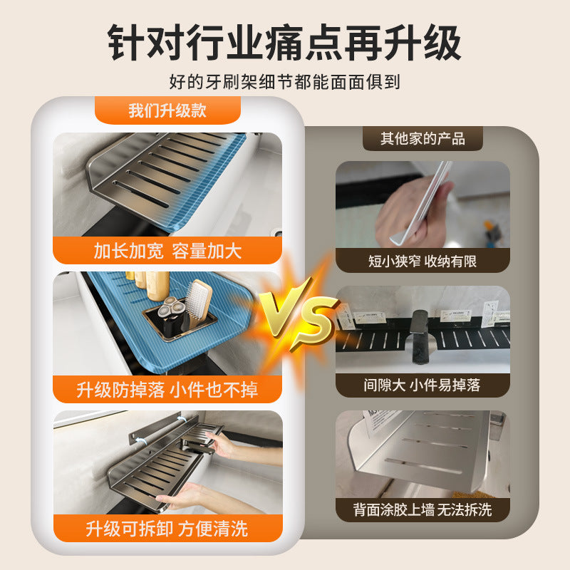 Washstand Shelf Mirror Front Faucet Washstand Washbasin Wall Hanging No Punching Storage Bathroom Toilet