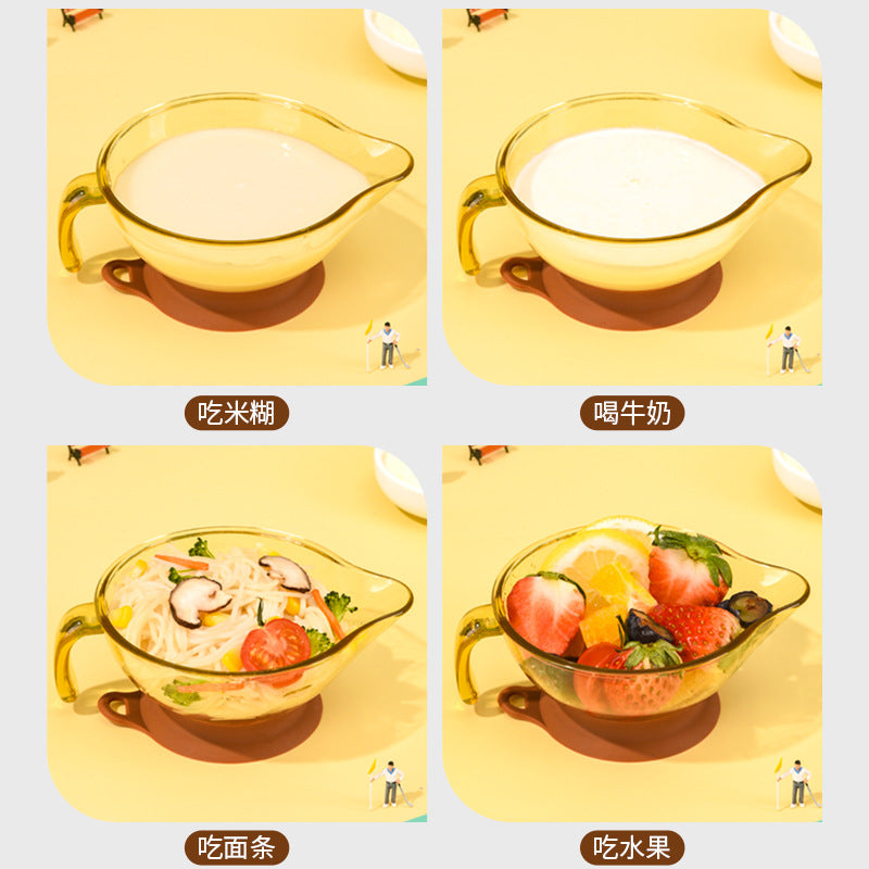 Baby food bowl, newborn baby feeding water special training bowl, newborn rice paste powder grinding bowl, suction cup bowl tableware