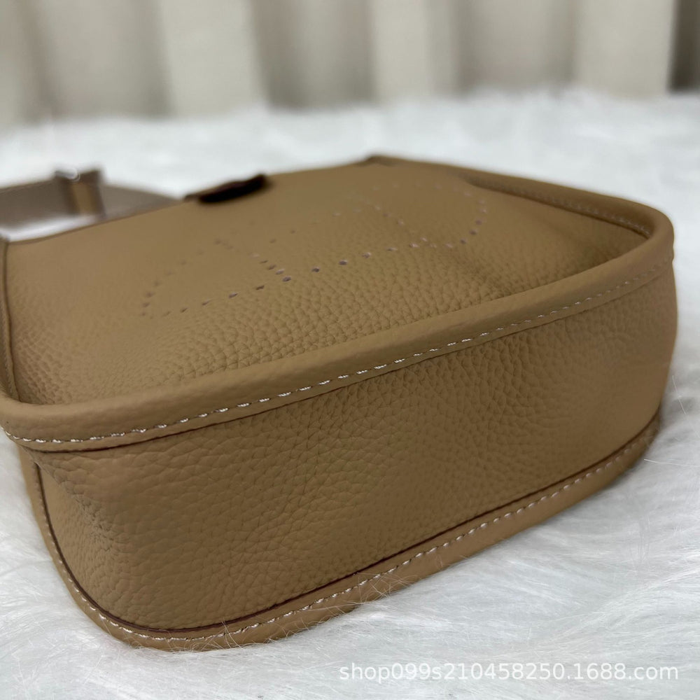 Evelyn tc pattern first layer cowhide evelyne bag mini genuine leather women's bag shoulder crossbody tote bag small bag