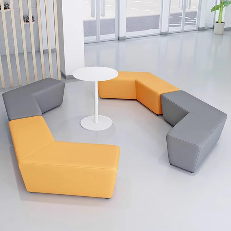 Office consultation hotel lobby business office reception living room reception area waiting leather sofa combination