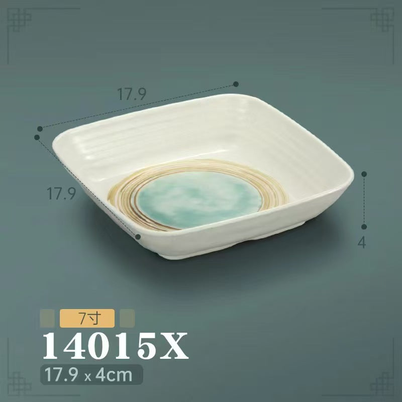 Melamine hot pot side dish plate beef plate imitation porcelain sushi plate korean style barbecue dish plate palace style hotel bowl and dish suit
