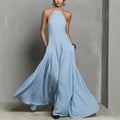 spring/summer new arrivals: european and american -style independent store cotton-linen blend minimalist open-back sleeveless maxi dress