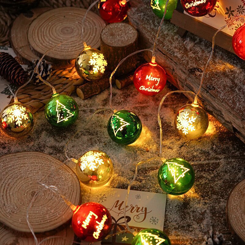 Cross-border new LED Christmas ball gift box five-star series small lights Christmas tree pendant girl heart arrangement