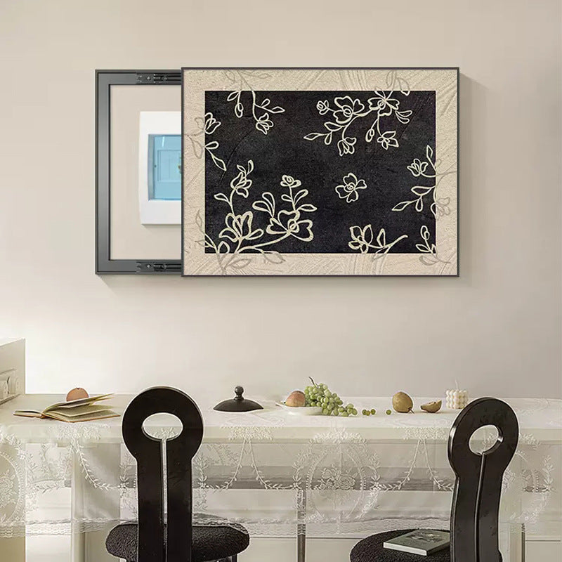 French medieval style meter box decorative painting niche art switch box decoration blocking retro distribution box hanging painting