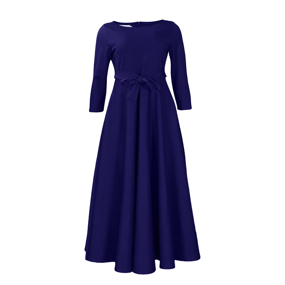 C8621 women's foreign trade dress  new arrival mid-length a-line maxi dress elegant fashion african dress