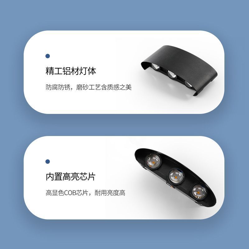 Wall washer waterproof wall lamp outdoor garden lamp hotel power connection external wall spotlight bedside corridor stair wall lamp wall lamp