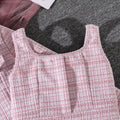 European and american girl's autumn outfit: new french retro chanel-style collared long-sleeve jacket and elegant vest dress two-piece set