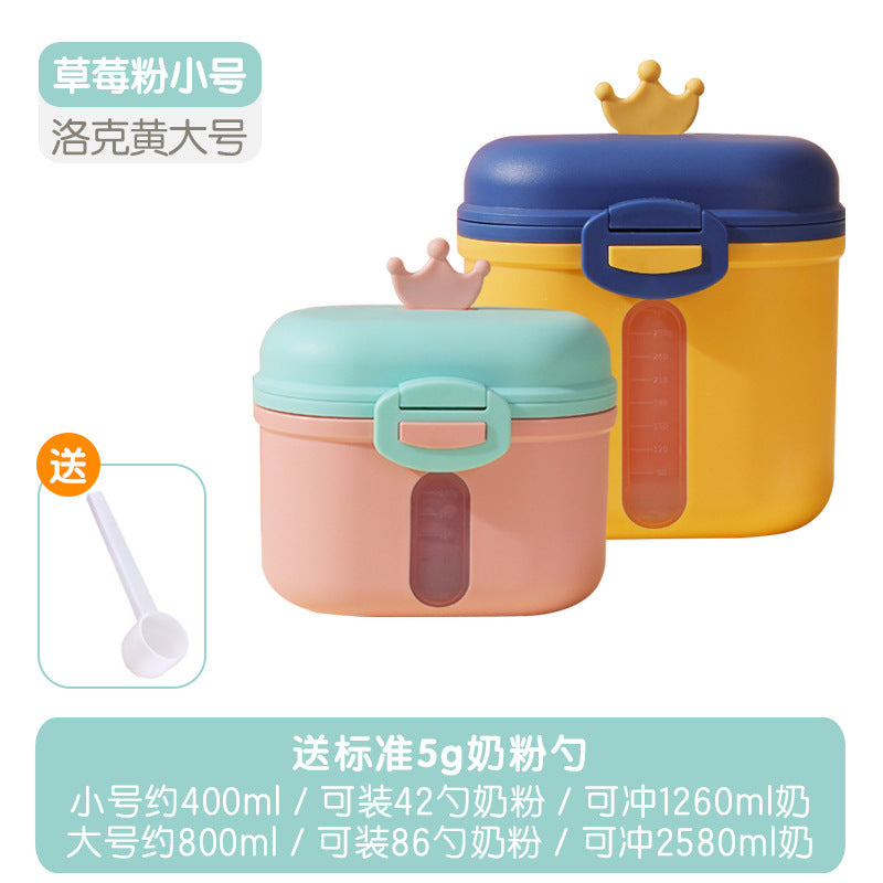 Baby double-layer formula dispenser, portable rice cereal storage container, airtight moisture-proof divided compartment dispenser, baby supplies