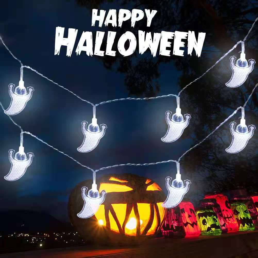 New Halloween light string skull ghost horror decorative lights ghost festival atmosphere small lights battery box pumpkin lights