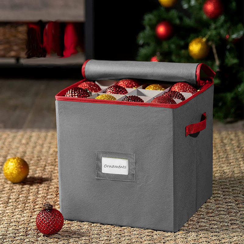 Christmas Ornament Storage Box Holds 64 Lattice Holiday Ornament Balls with Divider Holiday Storage Container