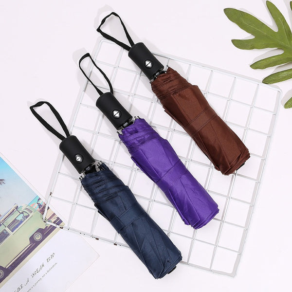 Eight Bones Men's Business Automatic Folding Advertising Umbrella Sunscreen Parasol Sunshine and Rain Sun Umbrella Umbrella Printed Logo