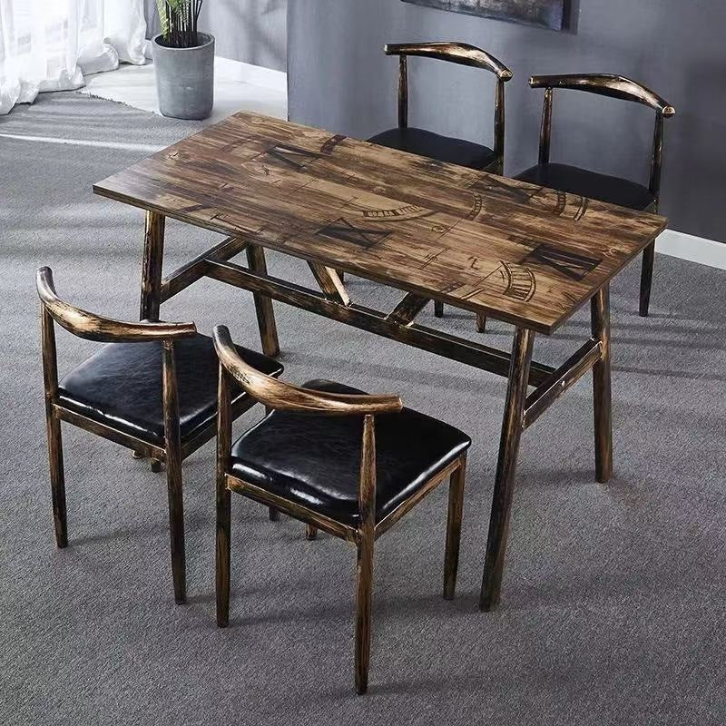 Commercial retro dining table set for restaurants, cafeterias, bbq outlets, and fast food chains - ideal for desserts, snacks, and milk tea