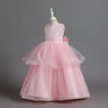 Amazon's new children's clothing kids dress layered wedding dress princess dress female flower girl cut out piano performance dress