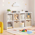 Steel grid cabinet - freestanding modular bookshelf for home living room, kids' storage, picture book organizer, and low cabinet