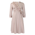 D483 european and american women's clothing  new fashion elegant solid color v-neck ruched high-waisted swing dress - export dress