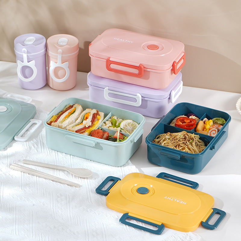 bento box microwave heating lunch box office worker with lid student plastic box lunch box divided lunch box