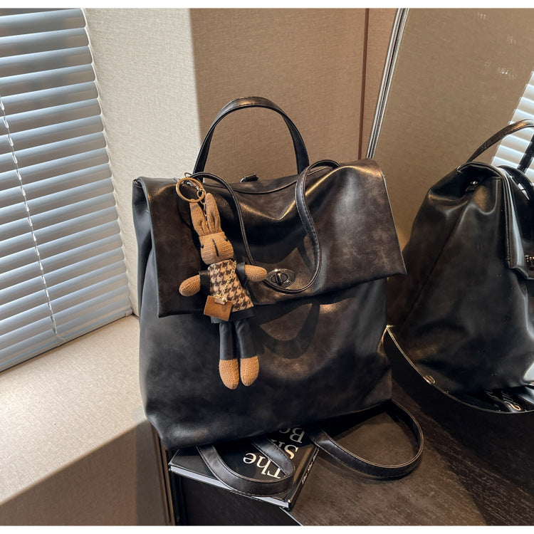 Cross-border backpack women's fashion niche design portable bucket bag Korean version student schoolbag premium travel backpack