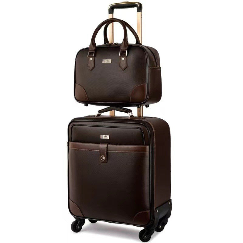 2024 new business suitcase small suitcase men's universal wheel 24 inch travel 18 light boarding case password box