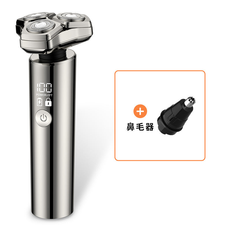 Electric shaver - anti-pinch, washable, digital display, multi-function, magnetic floating triple blade razor with digital display