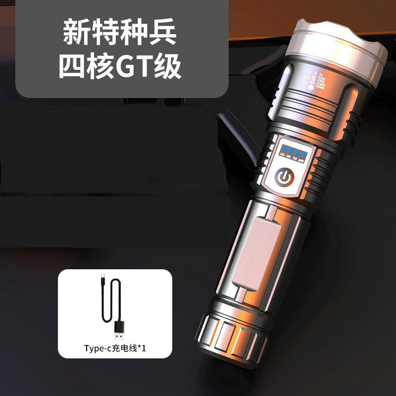 Cross-border wholesale strong light digital display flashlight remote telescopic focusing high power outdoor handheld household flashlight