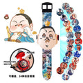 Nezha: the demon child rages in the sea - third prince electronic watch with 24 projection patterns, flip-top cartoon watch toy