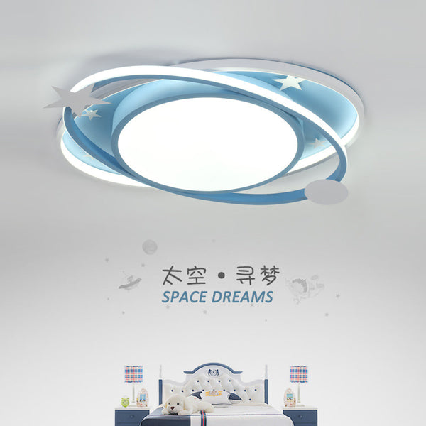 Support Xiao Ai WIFI New Nordic Children's Room LED Ceiling Light Creative Cartoon Blue Star Ball Room