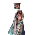 Sexy hot girl print tank top sleeveless two-piece set women's summer ruched top high-waisted midi skirt slimming outfit