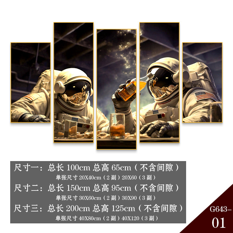Bar wall decoration painting astronauts astronauts KTV background wall hanging painting Qingba pub nightclub box mural