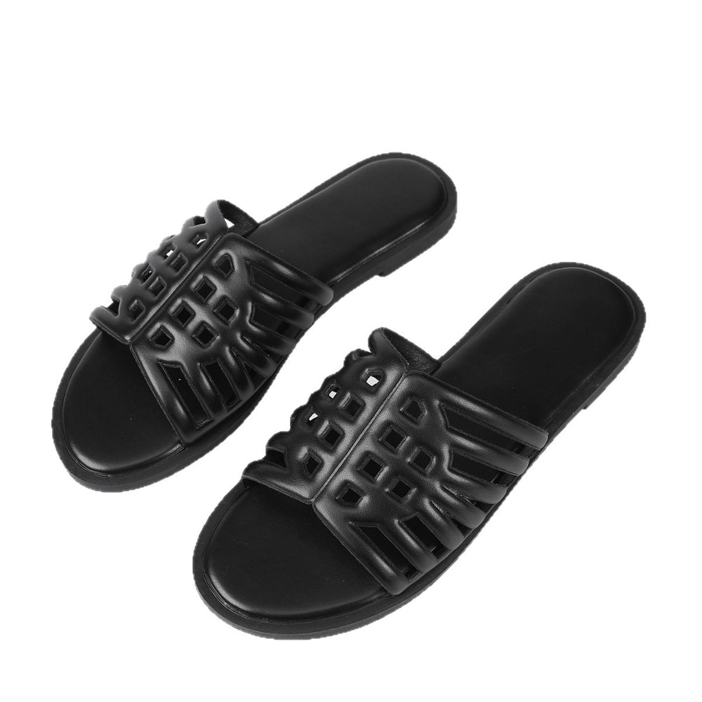 fashion french retro sandals women's summer outdoor wear flat soft leather non-slip flip-flops wholesale