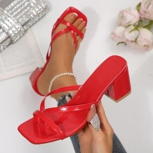 Plus size women's summer sandals & slippers for export - chunky heel, square toe, high heel, new  collection