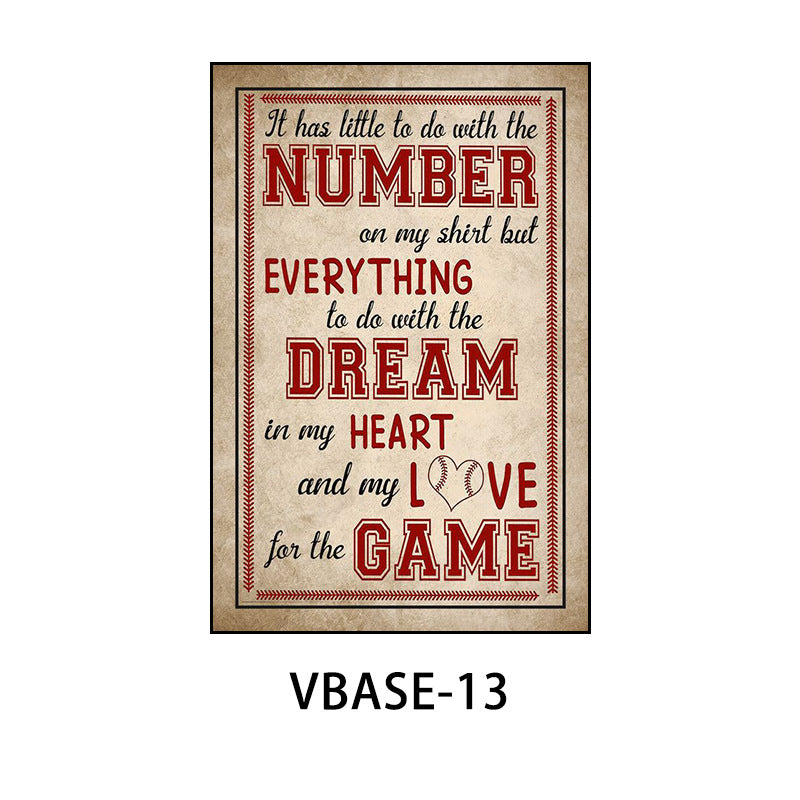 American retro baseball poster decorative painting gym gym hanging painting inspirational sports theme bar mural