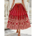 cross-border rayon positioning printingpatchwork skirt seaside vacation exotic style large swing beach skirt
