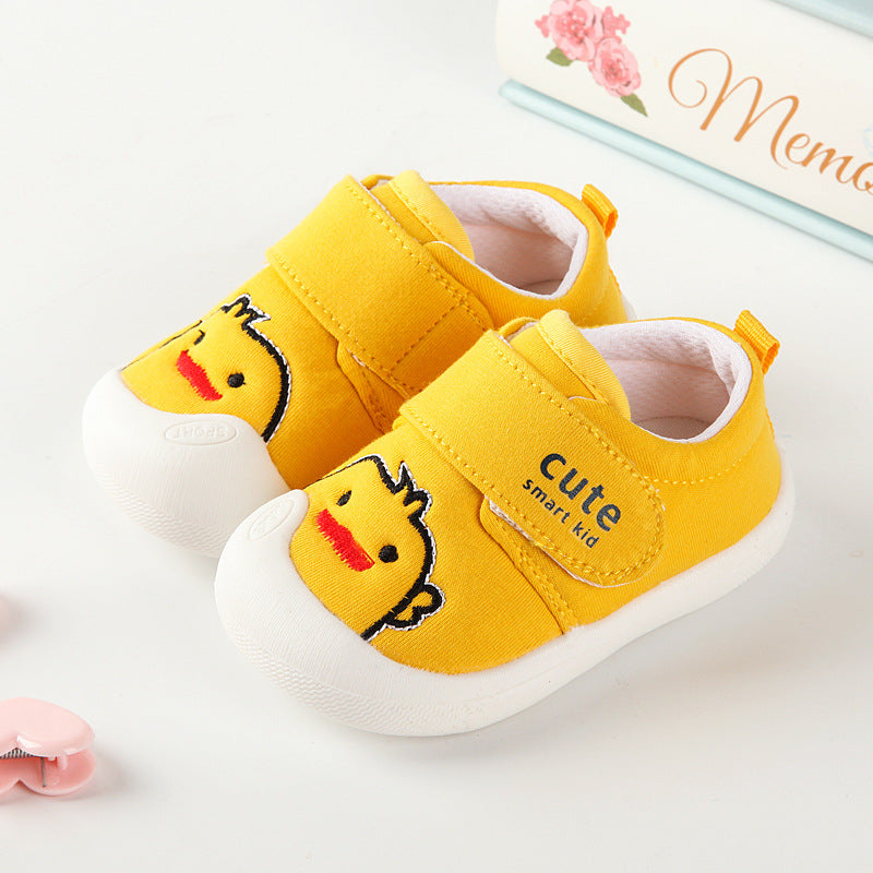 Toddler shoes for baby boys, spring and autumn, 0-1-2 years old, soft sole infant shoes, winter fleece-lined cotton shoes for baby girls