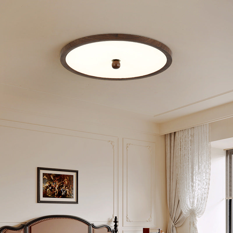 Bedroom light ceiling light ultra-thin walnut wood grain color modern simple atmosphere B & B book room Zhongshan lighting E