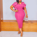 D3182 european and american style women's clothing   summer new fashion beaded ruffle trim formal dress export dress