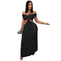 C7430 cross-border   fashion women's sexy bandeau bodycon see-through mesh dress