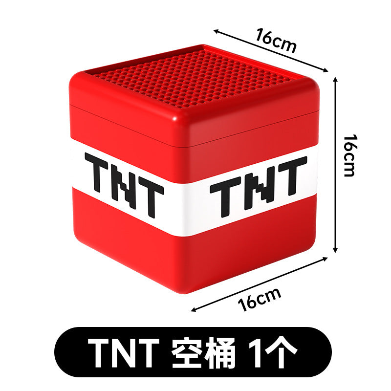 my magnetic world gold question mark tnt storage box snack toy building blocks boy gift storage bucket