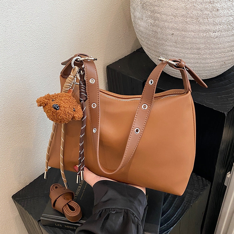 Cross-border high-end simple solid color underarm small square bag women's new fashion anti-splashing bag casual shoulder bag bag