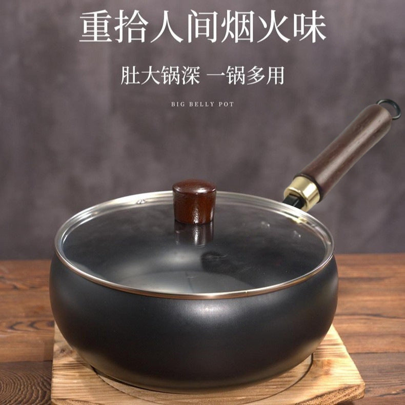 Cross-border explosion Mini small iron pan Small wok Household wok Uncoated pan Ancient belly pan