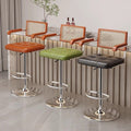 Medieval style bar chair high stool for homeadjustable rattan back chair bar front desk cashier rotate bar stool