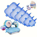 Silicone food storage lid set - 6 piece stretchable airtight bowl covers - food grade silicone reusable square lids