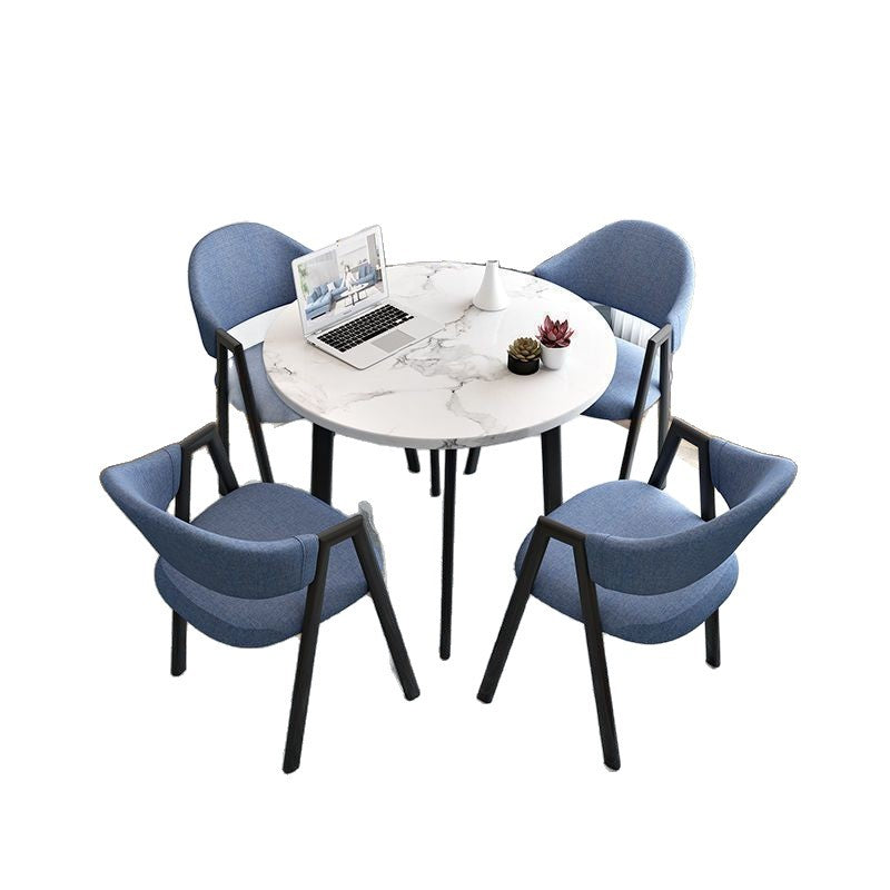 Nordic light luxury negotiation table and chair combination sales department modern casual milk tea shop dining table small apartment round table for home