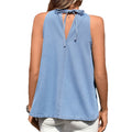Fashion cross-border export  independent station summer new style lace-up round neck halter suspender loose denim tops