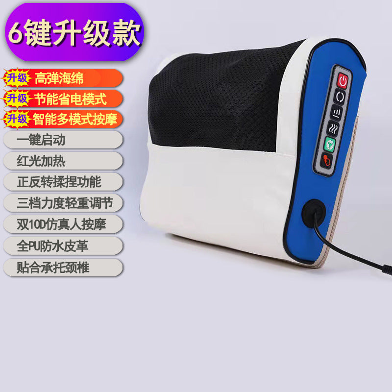Cervical spine massager neck massage pillow hot compress shoulder lumbar lumbar kneading massager air bag stretching for home