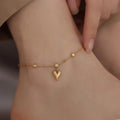 Anklet for women, popular zircon new arrival, heart ins, popular, trendy, niche design, heart-shaped jewelry for women