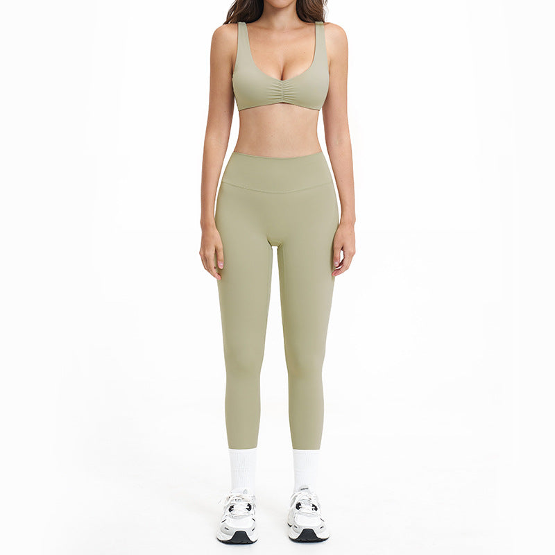 brushed new arrival yoga suit silmslimming look quick-drying fitness clothes outdoor running sports suit for women 4520
